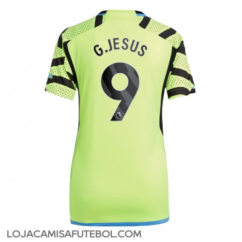 Camisa de Futebol Arsenal Gabriel Jesus #9 Equipamento Secundário Mulheres 2023-24 Manga Curta